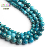 Natural Apatite Round Stone Beads for Jewelry Making 15''