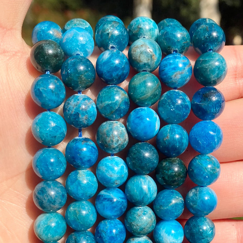 Apatite Stone Beads 6mm/8mm/10mm Round Loose Beads 15in