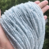 A+ Natural Aquamarines Faceted Loose Spacer Beads for DIY Jewelry