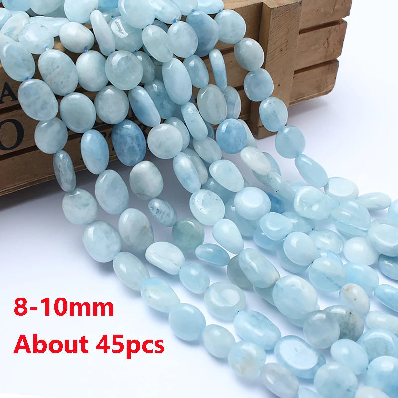 A+ Natural Aquamarines Faceted Loose Spacer Beads for DIY Jewelry