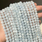 A+ Natural Aquamarines Faceted Loose Spacer Beads for DIY Jewelry
