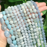 A+ Natural Aquamarines Faceted Loose Spacer Beads for DIY Jewelry