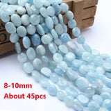 A+ Natural Aquamarines Faceted Loose Spacer Beads for DIY Jewelry