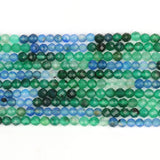 Green Agates Stone Beads Micro Faceted Round Loose Beads
