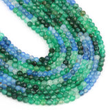 Green Agates Stone Beads Micro Faceted Round Loose Beads