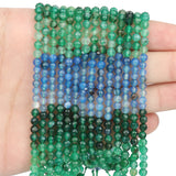 Green Agates Stone Beads Micro Faceted Round Loose Beads