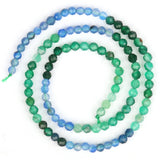 Green Agates Stone Beads Micro Faceted Round Loose Beads