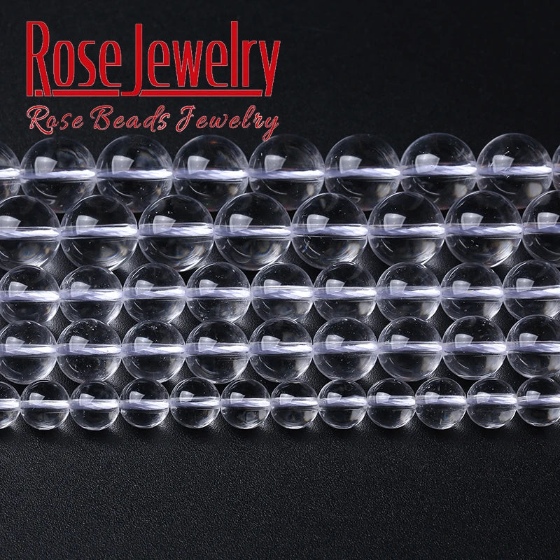 Natural Clear Crystal Quartz Beads Round Loose Beads Jewelry Making DIY 4-12mm