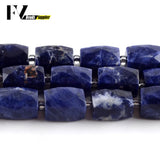 Natural Sodalite Stone Beads Faceted Loose Spacer Beads 11*15mm