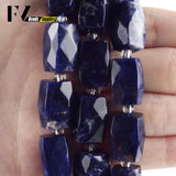 Natural Sodalite Stone Beads Faceted Loose Spacer Beads 11*15mm