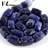 Natural Sodalite Stone Beads Faceted Loose Spacer Beads 11*15mm