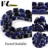 Natural Sodalite Stone Beads Faceted Loose Spacer Beads 11*15mm