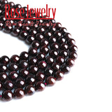 Dark Red Garnet Round Loose Beads For DIY Jewelry Making