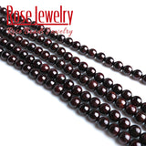 Dark Red Garnet Round Loose Beads For DIY Jewelry Making