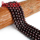 Dark Red Garnet Round Loose Beads For DIY Jewelry Making