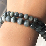 Natural Gray Hawk's Eye Stone Round Spacer Beads 6-12mm