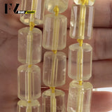 Faceted Citrine Crystal Beads Tube Shape 11*15mm