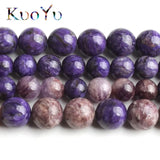 Natural Charoite Stone Beads 8/10mm Round Loose Spacer 15''Strand