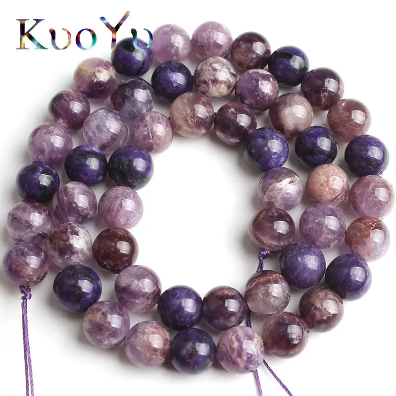 Natural Charoite Stone Beads 8/10mm Round Loose Spacer 15''Strand