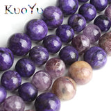 Natural Charoite Stone Beads 8/10mm Round Loose Spacer 15''Strand