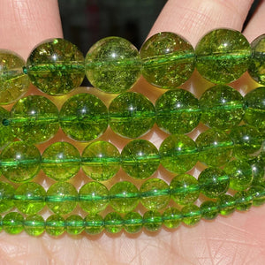 Peridot Crystal Stone Beads for Jewelry Making 4-12mm