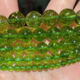 Peridot Crystal Stone Beads for Jewelry Making 4-12mm