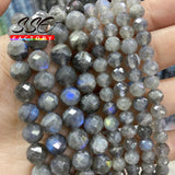 Grey Labradorite Stone Beads Faceted 6-10mm 15''