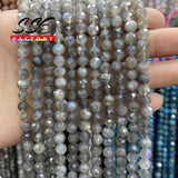 Grey Labradorite Stone Beads Faceted 6-10mm 15''