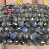 Grey Labradorite Stone Beads Faceted 6-10mm 15''