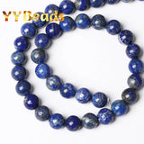 Lapis Lazuli Stone Beads Round Loose Beads 15'' 4/6/8/10/12mm