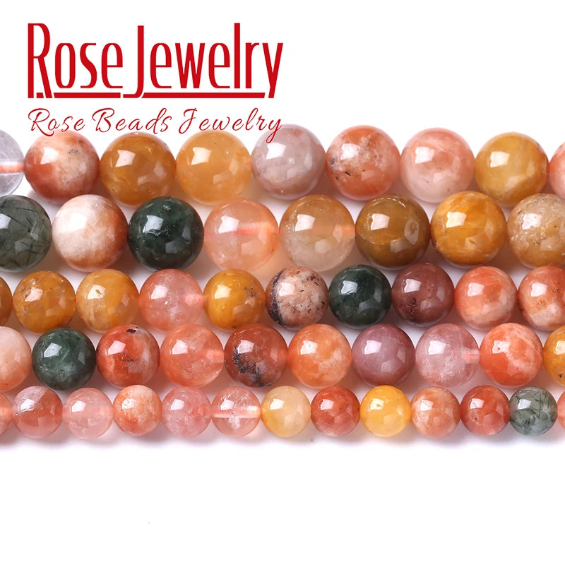 Colorful Rutilated Quartz Round Beads 15''