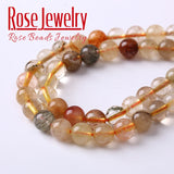 Colorful Rutilated Quartz Crystal Beads Round Loose Beads 6-12mm