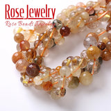 Colorful Rutilated Quartz Crystal Beads Round Loose Beads 6-12mm