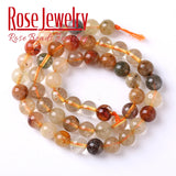 Colorful Rutilated Quartz Crystal Beads Round Loose Beads 6-12mm