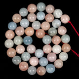 Natural Morganite Stone Beads Round Beads for Jewelry Making 4/6/8/10/12mm