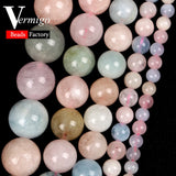 Natural Morganite Stone Beads Round Beads for Jewelry Making 4/6/8/10/12mm