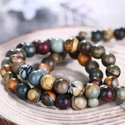 Natural Multi-Color Pica Gem Beads 6x6mm