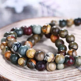 Natural Multi-Color Pica Gem Beads 6x6mm