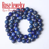 Real Lapis Lazuli Gemstone Beads Round Loose Stone Beads 4-12mm