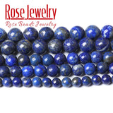 Real Lapis Lazuli Gemstone Beads Round Loose Stone Beads 4-12mm