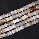 Natural Sakura Agat Bead Bamboo Shape Cherry Agates Loose Beads 7.5 Inch
