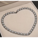 8mm Pink Shell Pearl Necklace DIY Hand Jewelry