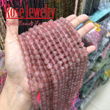 Strawberry Quartz Round Flat Beads 6/8/10mm