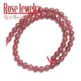 Strawberry Quartz Round Flat Beads 6/8/10mm