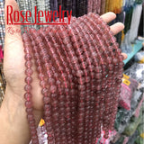 Strawberry Quartz Round Flat Beads 6/8/10mm