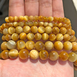 Yellow Tiger Eye Round Loose Beads 6.8.10.12mm