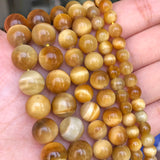 Yellow Tiger Eye Round Loose Beads 6.8.10.12mm