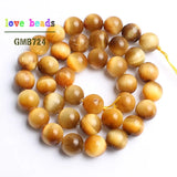 Yellow Tiger Eye Round Loose Beads 6.8.10.12mm