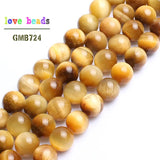 Yellow Tiger Eye Round Loose Beads 6.8.10.12mm
