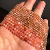 Sunstone Faceted Beads 15'' 2 3 4mm for Jewelry Making